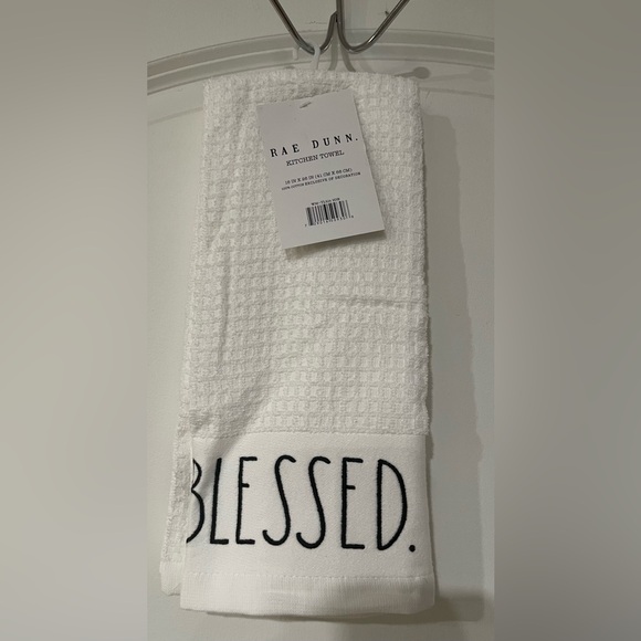 Rae Dunn BLESSED kitchen towels NWT two towels - Picture 1 of 3